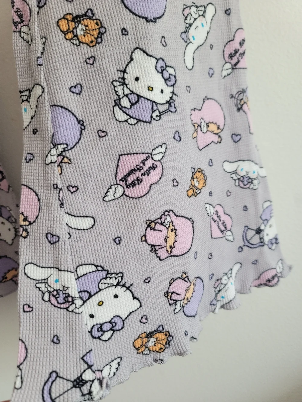 Hello‎ Kitty and Friends Sanrio Forever 21 Waffle Knit Flared Pajama Pants Lace